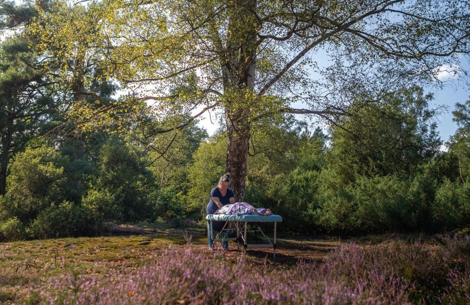 Saskia massage op heideveld